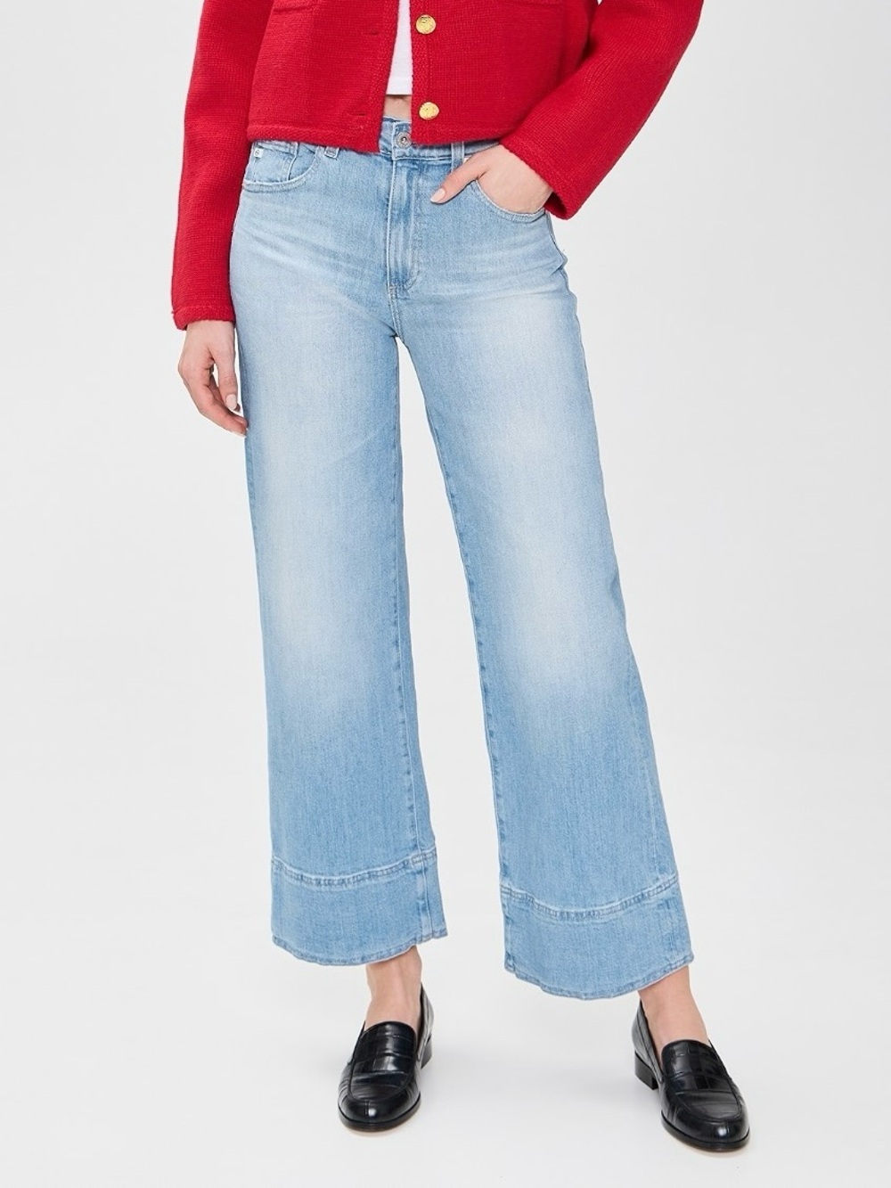 AG Adriano Goldschmied Saige Wide Leg Crop Jeans Size 28